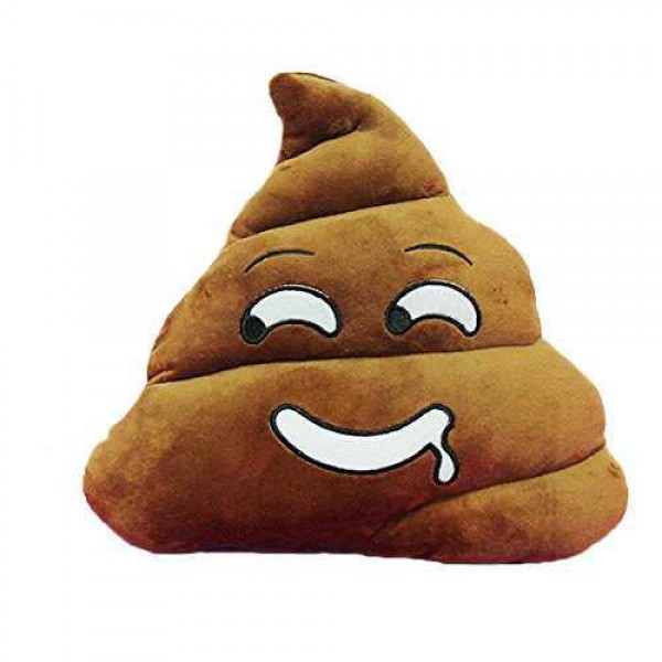 Soft Smiley Emoticon Dark Brown Cushion Pillow Stuffed Plush Toy Doll (Hungry Poo)